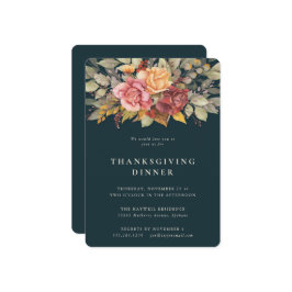 Convite Janto de Ação de Graças sobre Fronteiras Florais A