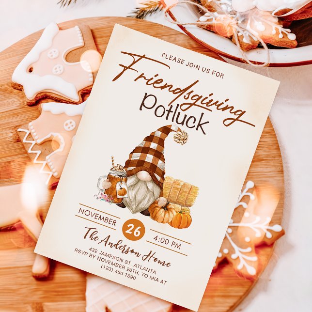 Convite Janto de Amizade Potluck Fall Pumpkin (Criador carregado)