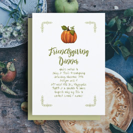 Convite Janto de Amizade Pumpkin Minimalista