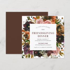 Convite Janto de Amizade Rustic Red Floral