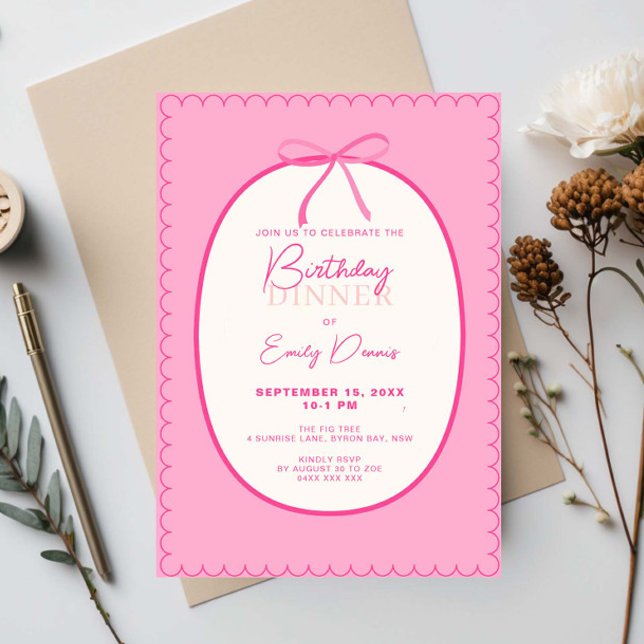 Convite Janto de Aniversário da Borda Retroativa Whimsical (Criador carregado)