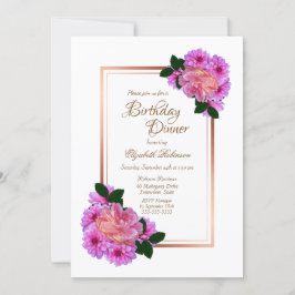 Convite Janto de Aniversário da Fronteira Dourada-Floral R