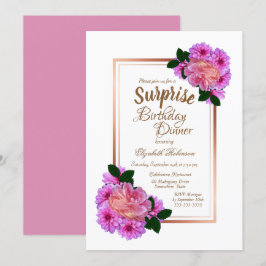 Convite Janto de Aniversário da Surpresa Dourada de Rosa F
