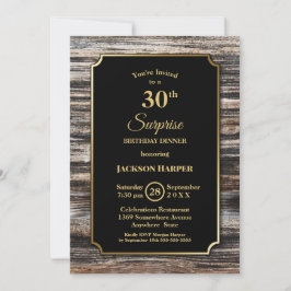 Convite Janto de aniversário de 30 anos da Rustic Wood Sur