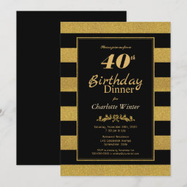 Convite Janto de aniversário de 40 anos com faixa Dourada