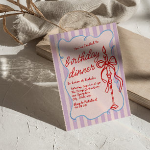 Convite Janto de aniversário de Arco de Coquette Desenhado
