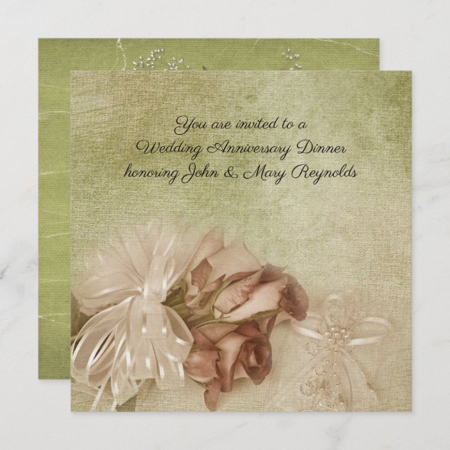 Convite Janto de Aniversário de Casamento (Frente/Verso)