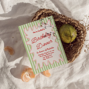 Convite Janto de Aniversário de Greve Colorida Escrita Man