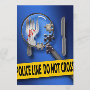 Convite janto de aniversário de quebra-cabeça de mistér