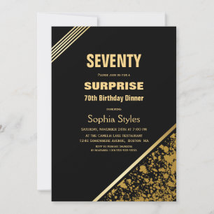 Convite Janto de aniversário do 70 de Surpresa Dourada e 