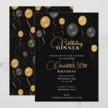 Janto de aniversário Elegante de Balões Negros e D