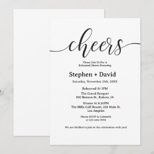 Convite Janto de casamento do Modern Cheers Rehasal