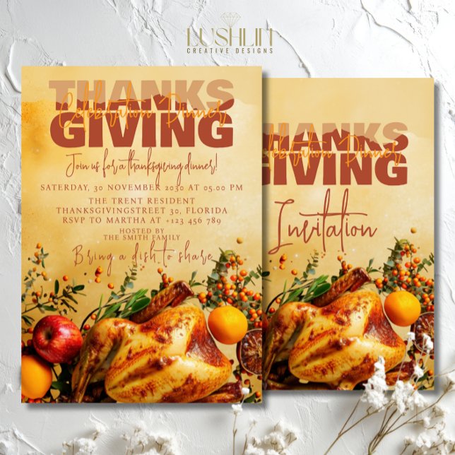 Convite Janto de Celebração de Ação de Graças Colheita de  (Criador carregado)