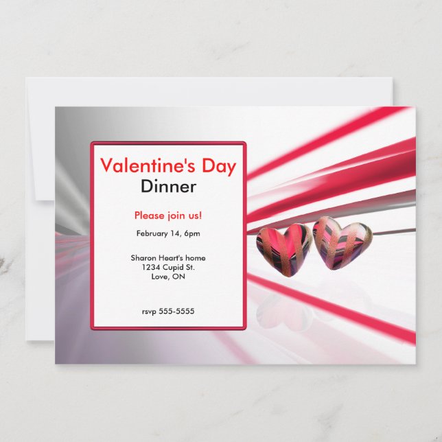 Convite Janto de Dias de os namorados de Corações Selvagen (Frente)
