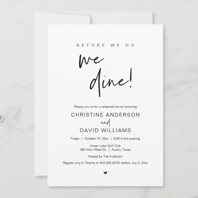 Convite Janto de ensaio, antes de fazermos, jantamos (Frente)