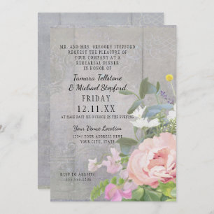 Convite Janto de ensaio Arte de Madeira Rústica com Flor S