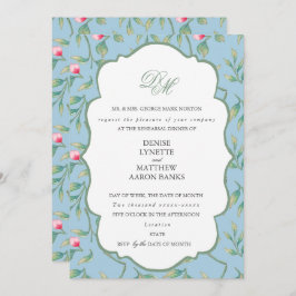 Convite Janto de ensaio azul e verde de Basil