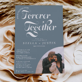 Convite janto de ensaio azul empoeirado com foto para semp