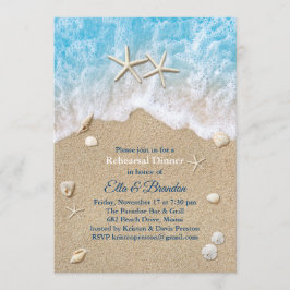 Convite Janto de ensaio Blue Beach Waves e Starfish