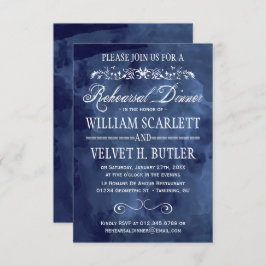 Convite Janto de ensaio Boêmian de marinho Watercolor