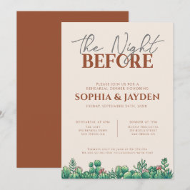 Convite Janto de ensaio BOHO Cactus Terracotta Fall Burnt