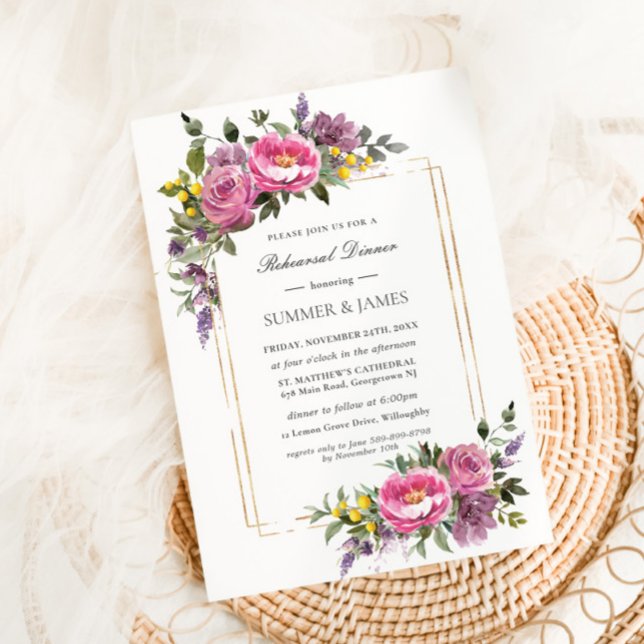 Convite Janto de ensaio Boho Magenta, cor-de-rosa, amarelo (Criador carregado)