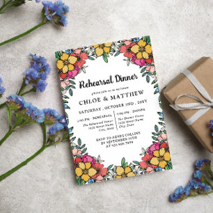 Convite Janto de ensaio bonito Colorido de Flores Rosa