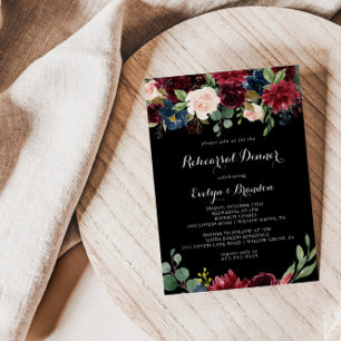Convite Janto de ensaio Botânico Rustic Black