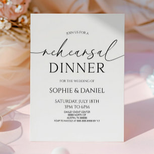 Convite Janto de ensaio branco-preto minimalista elegante