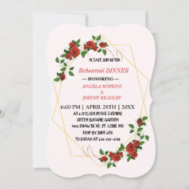 Convite Janto de ensaio Brilhos Dourados Vermelho