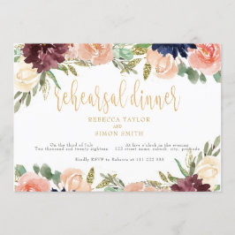 Convite Janto de Ensaio Burgundy Paisagem Floral