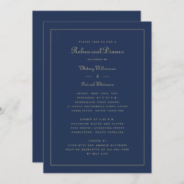 Convite Janto de ensaio Casamento Elegante Marinho Azul Do