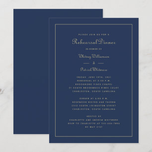 Convite Janto de ensaio Casamento Elegante Marinho Azul Do