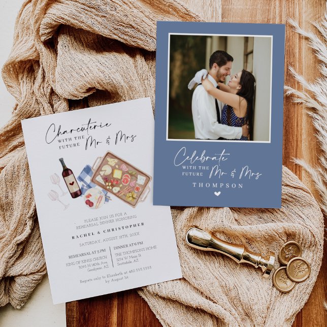 Convite Janto de ensaio Charcuterie Conselho Wine & Cheese (Criador carregado)