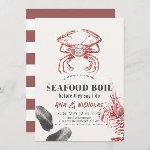 Convite Janto de ensaio clássico de marisco