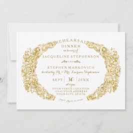 Convite Janto de ensaio com Acanthus Floral Gravado
