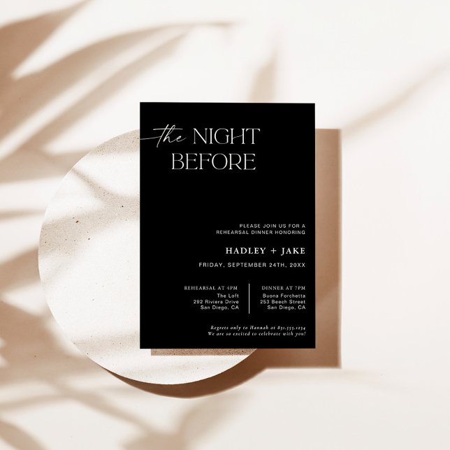 Convite Janto de ensaio Convidar | Na Noite Anterior (Criador carregado)