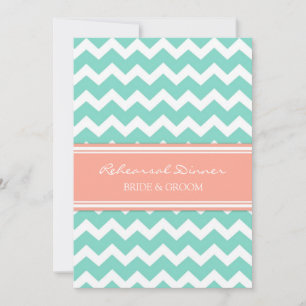 Convite Janto de Ensaio Coral Aqua Chevron