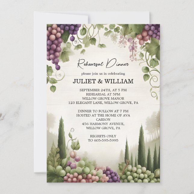 Convite Janto de ensaio da Fruta de madeira rural Ivy Vine (Frente)