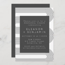 Convite Janto de Ensaio das Linhas Brancas Abstrato Modern