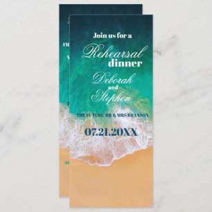 Convite Janto de ensaio das ondas do oceano de praia Sandy