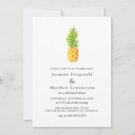 Convite Janto de ensaio de abacaxi com aquarela