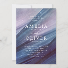 Convite Janto de ensaio de Abstrato azul e roxo minimalist