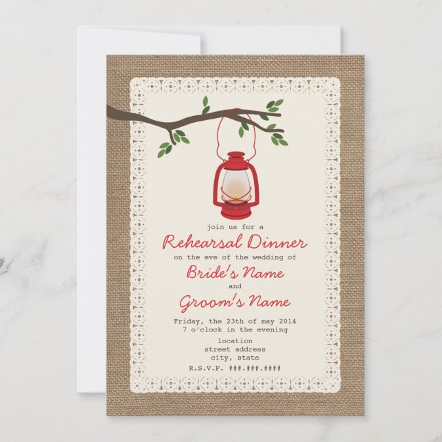 Convite Janto de ensaio de acampamento Lanterna inspirado  (Frente)