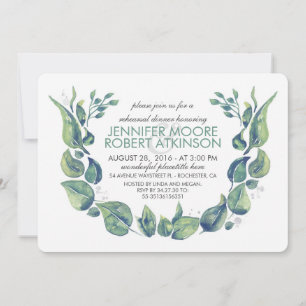 Convite Janto de Ensaio de Aquarela de Laurel Wreath