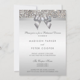 Convite Janto de Ensaio de Arcos de Sequências Faux Silver