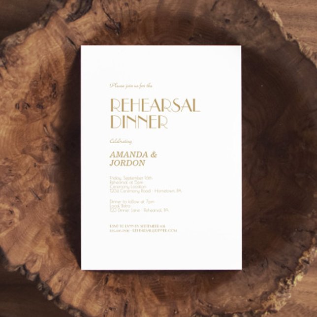 Convite Janto de Ensaio de Arte Moderna Dourada Minimalist (Criador carregado)