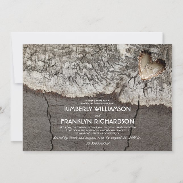 Convite Janto de Ensaio de Árvores Cardíacas Rústicas de M (Frente)