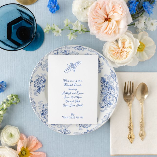 Convite Janto de ensaio de Baguette Azul Francês (Criador carregado)