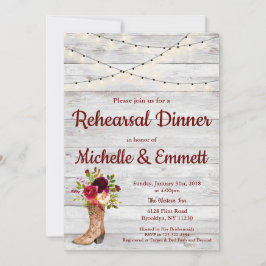 Convite Janto de Ensaio de Boot Boho Ocidental no País Rus